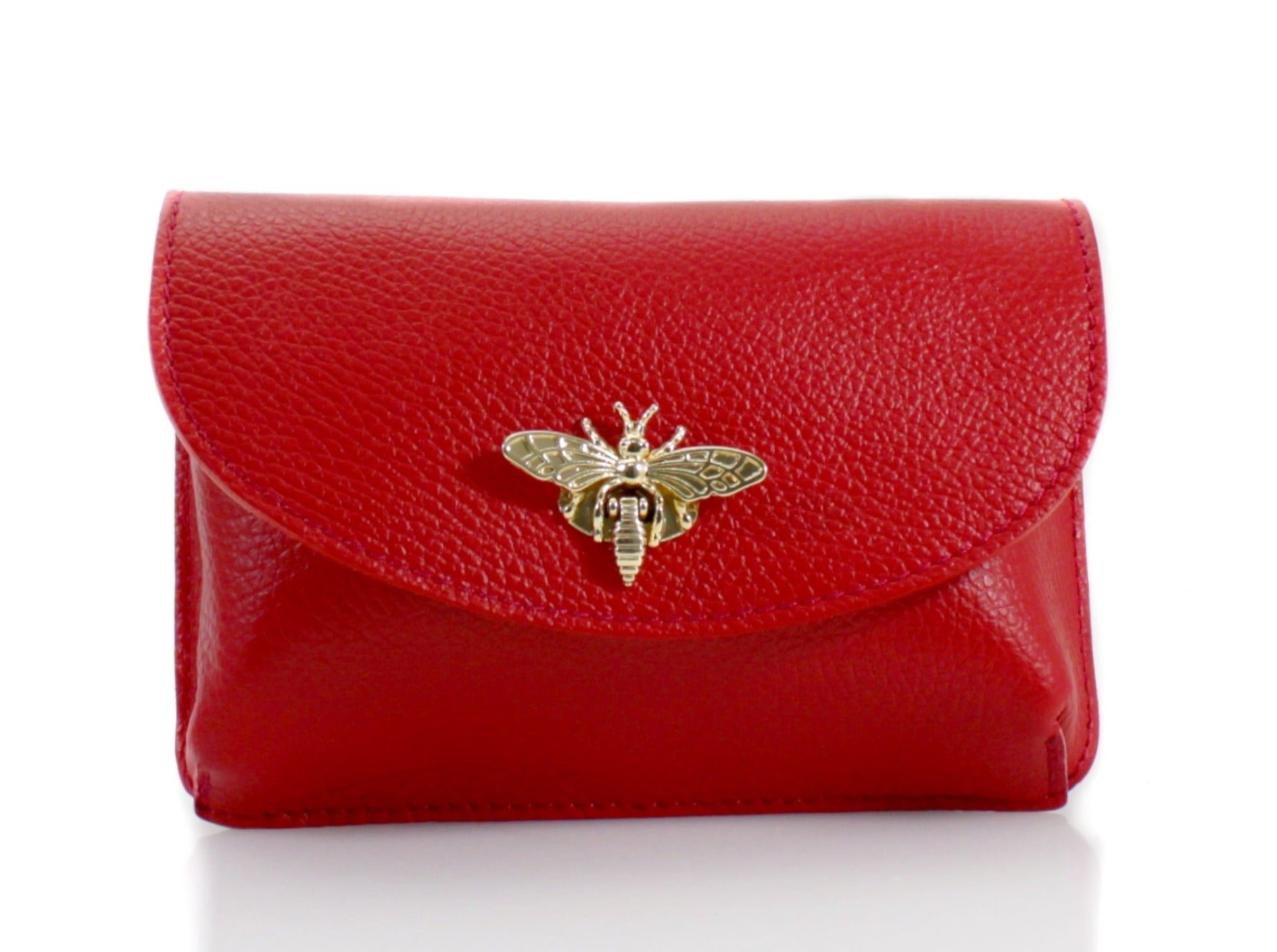 Gucci Bee Web Camera Bag Leather Red 1840564