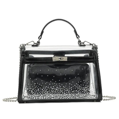 Women's Transparent Box Handbag with Mini Bag