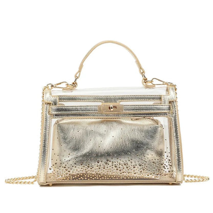 Women's Transparent Box Handbag with Mini Bag