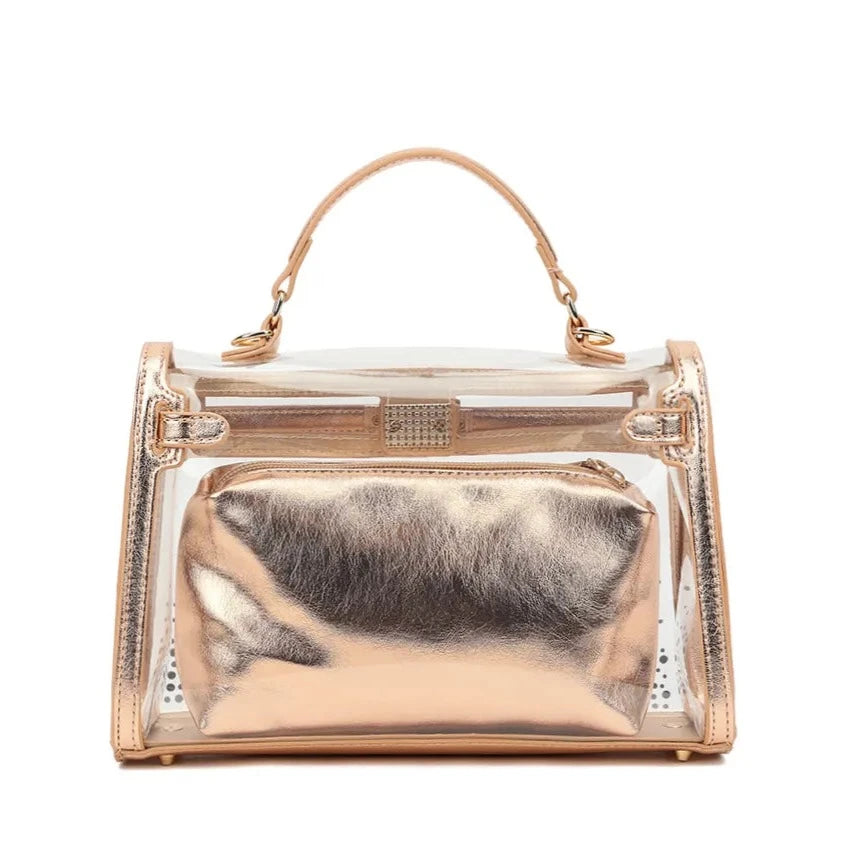 Transparent Box Handbag with Mini Bag