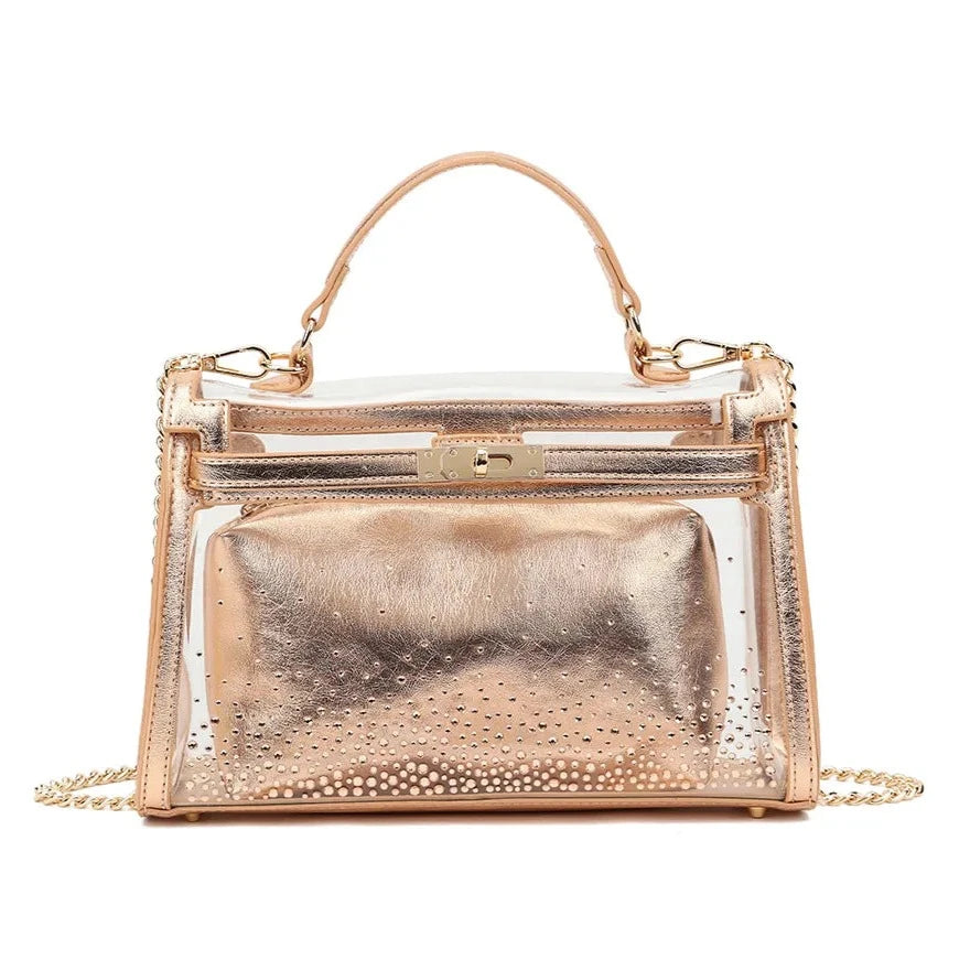 Women's Transparent Box Handbag with Mini Bag