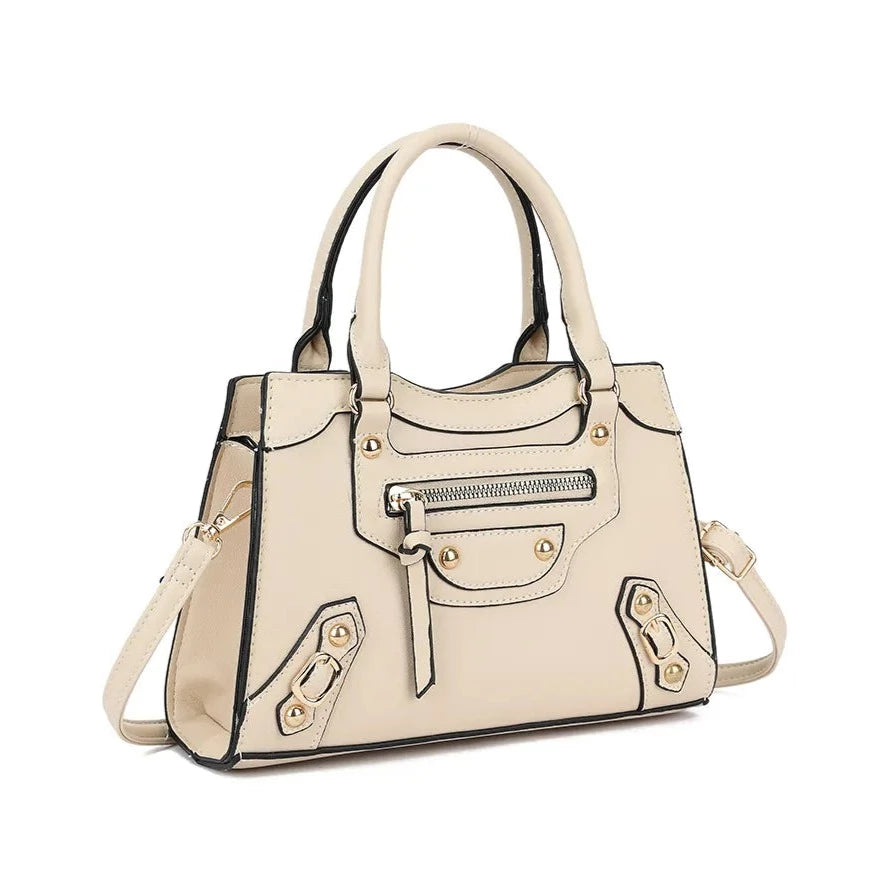 Women's Studded Grab Bag Top Handle Evening Wedding Party Shoulder Bag