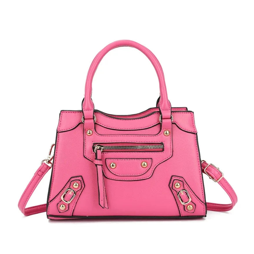 Women's Studded Grab Bag Top Handle Evening Wedding Party Shoulder Bag