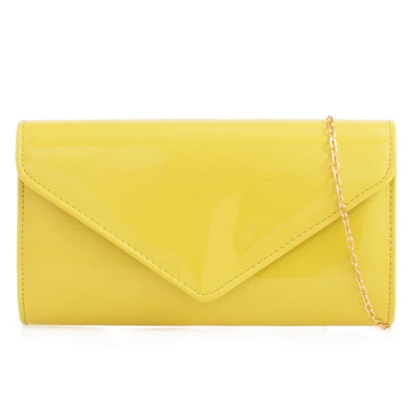 Glossy Patent Leather Envelope Clutch bag