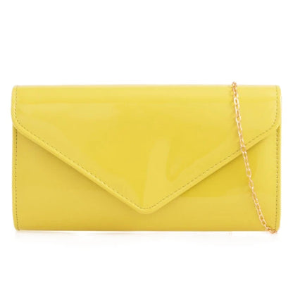 Women's Glossy Patent Leather Plain Envelope Clutch bag Ladies Wedding Evening Handbags