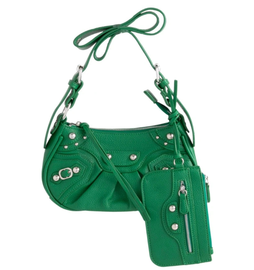 Women's Studded Cross Body Bag Messenger Shoulder Hand Bag Pouch