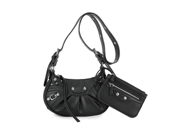 Women's Studded Cross Body Bag Messenger Shoulder Hand Bag Pouch