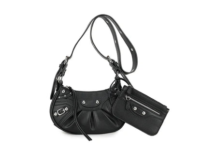 Women's Studded Cross Body Bag Messenger Shoulder Hand Bag Pouch
