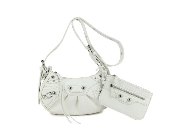 Women's Studded Cross Body Bag Messenger Shoulder Hand Bag Pouch