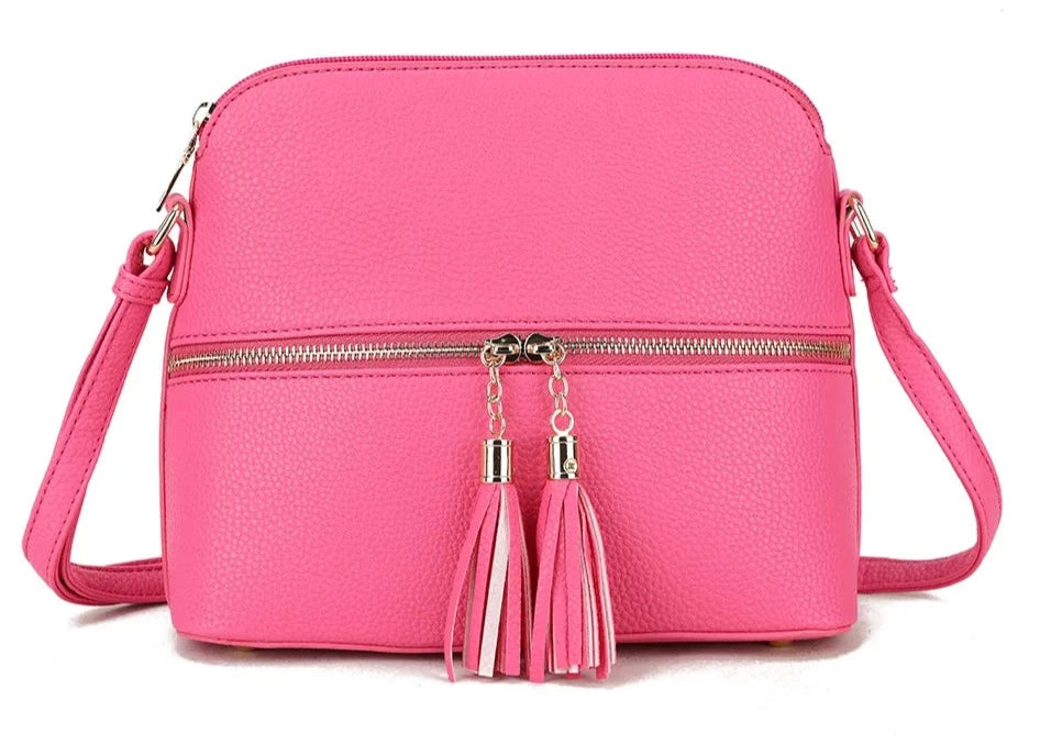 Carrick Tassel Crossbody Bag - FUCHSIA