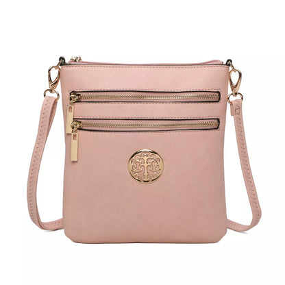 Women's Front Zipped Across Body Bag Messenger Bag Ladies Shoulder Over Bags Detachable Handbags