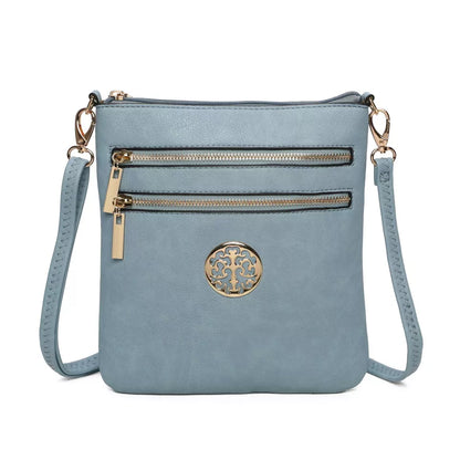 Women's Front Zipped Across Body Bag Messenger Bag Ladies Shoulder Over Bags Detachable Handbags
