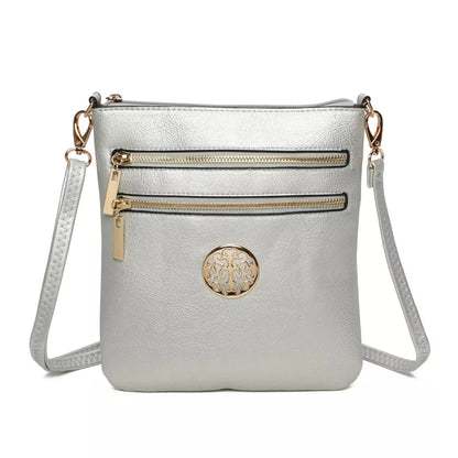 Women's Front Zipped Across Body Bag Messenger Bag Ladies Shoulder Over Bags Detachable Handbags