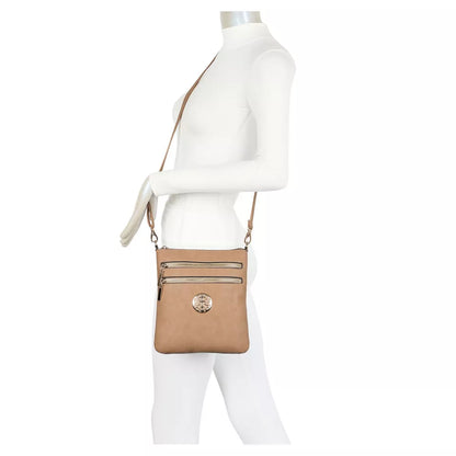 Women's Front Zipped Across Body Bag Messenger Bag Ladies Shoulder Over Bags Detachable Handbags