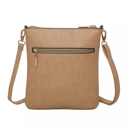Women's Front Zipped Across Body Bag Messenger Bag Ladies Shoulder Over Bags Detachable Handbags