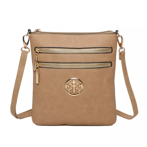 Women's Front Zipped Across Body Bag Messenger Bag Ladies Shoulder Over Bags Detachable Handbags