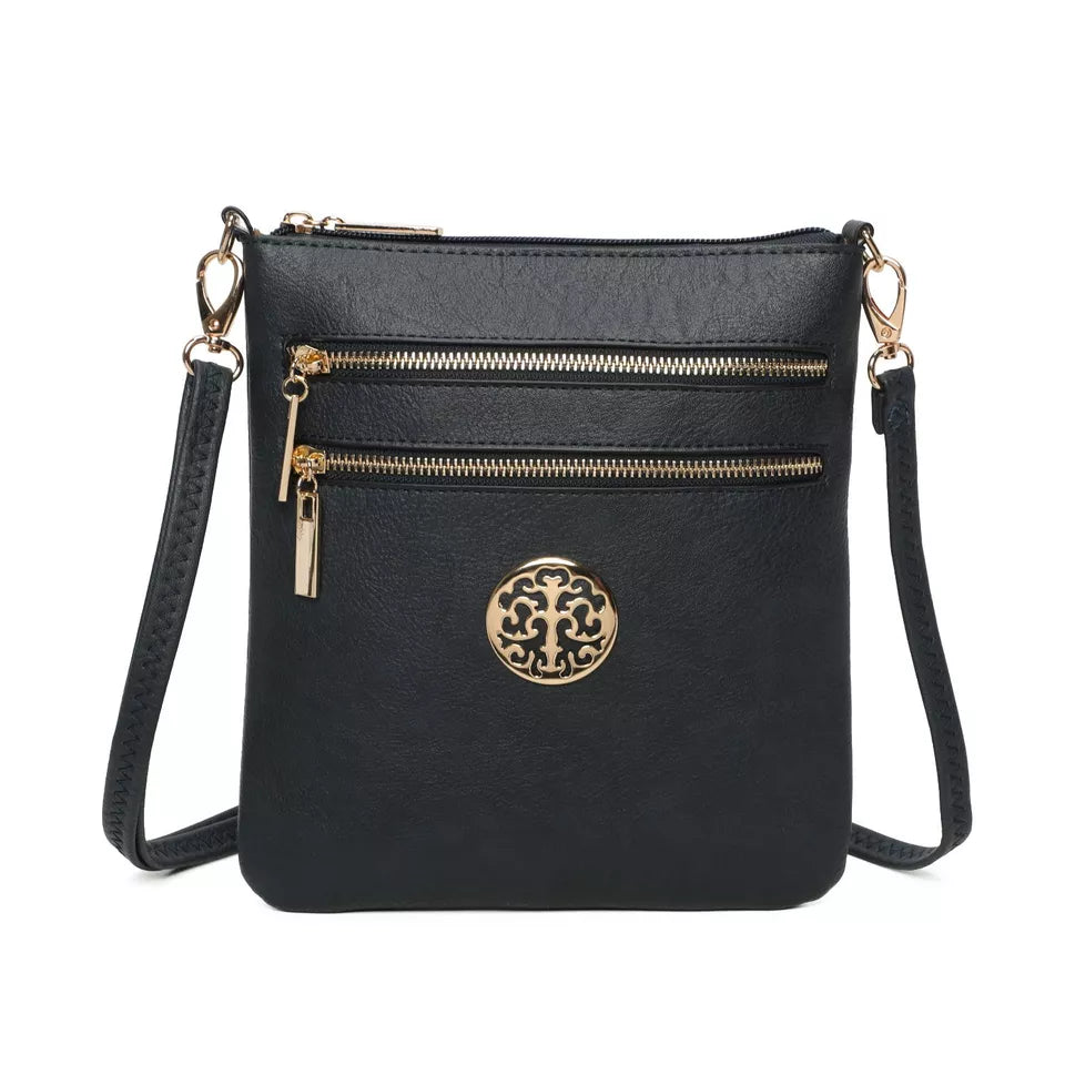 Women's Front Zipped Across Body Bag Messenger Bag Ladies Shoulder Over Bags Detachable Handbags