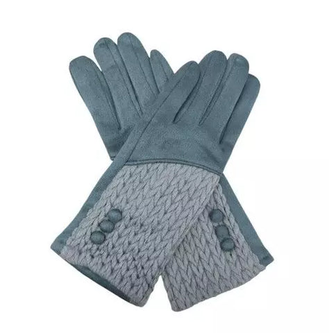 Women Button Gloves Fashion Ladies Winter Warm Soft Cozy Fleece Thermal Touch Screen Gloves