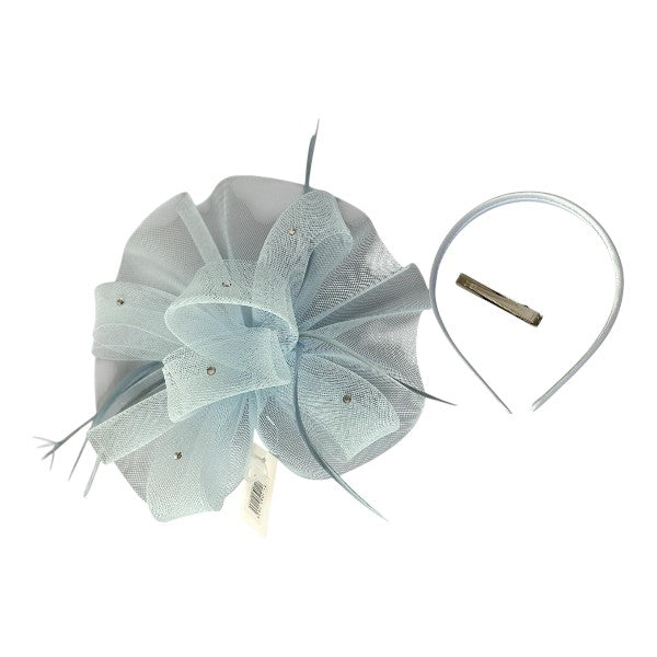 Women's diamante Mesh Net Flower Clip On Fascinator Headband Wedding Races Party Prom