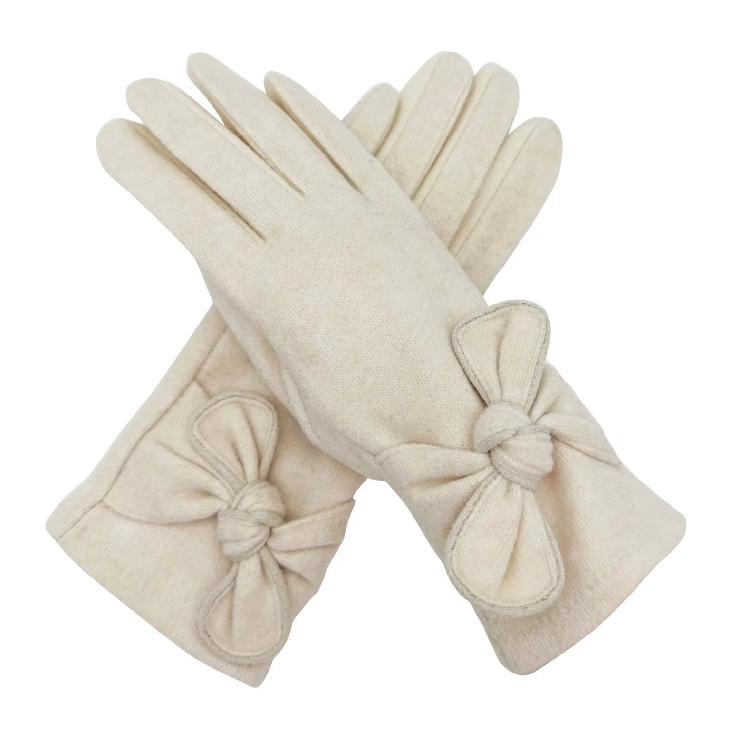 Women Soft Cosy Winter Warm Gloves Bow Design Fleece lined Thermal Touch Screen Gloves