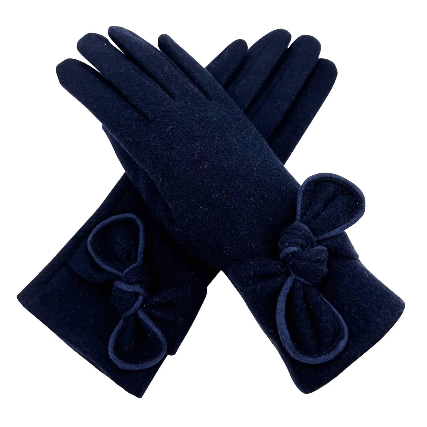 Women Soft Cosy Winter Warm Gloves Bow Design Fleece lined Thermal Touch Screen Gloves