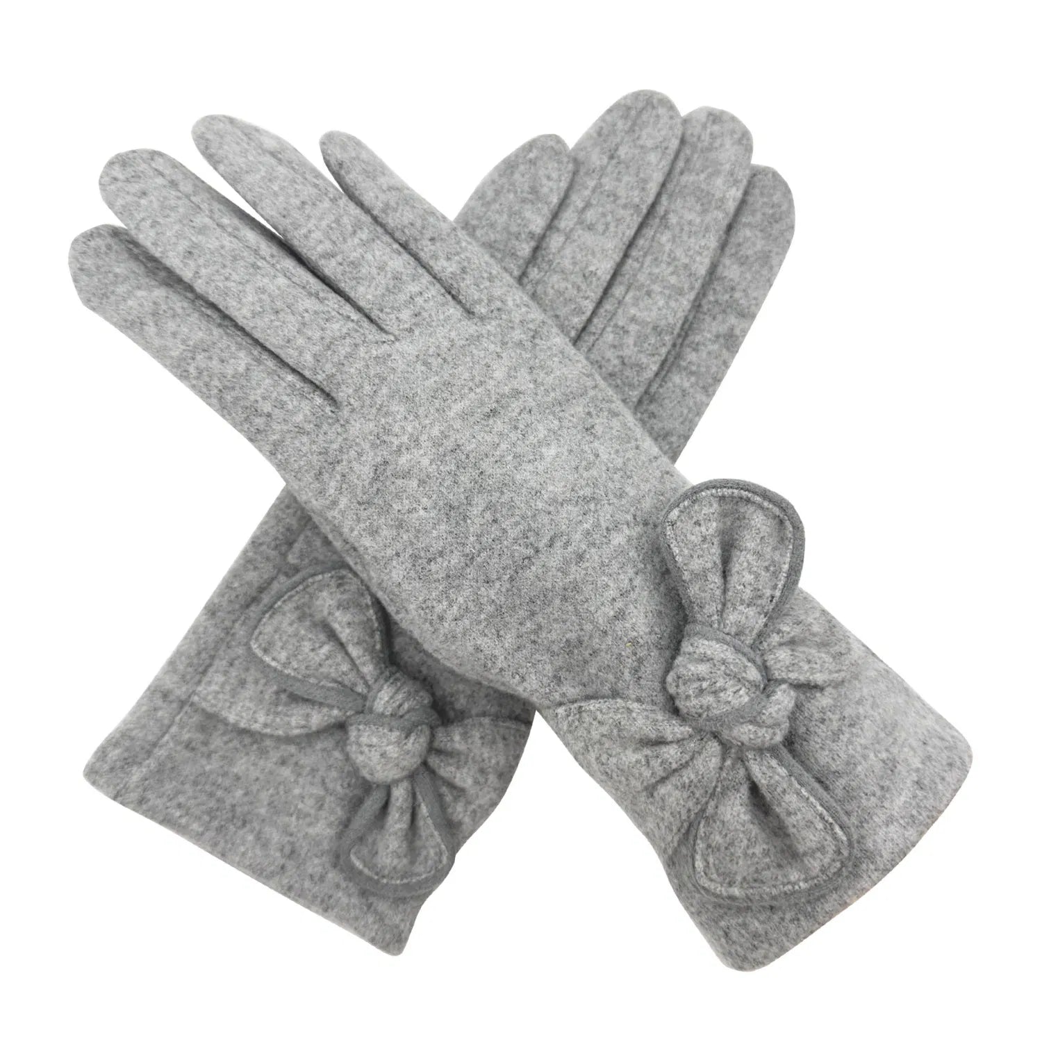 Women Soft Cosy Winter Warm Gloves Bow Design Fleece lined Thermal Touch Screen Gloves