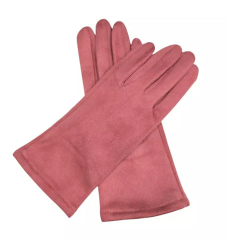 Women's Plain Gloves Ladies Solid Colour Faux Suede Soft Cozy Winter Warm Fleece Gloves Touch Screen