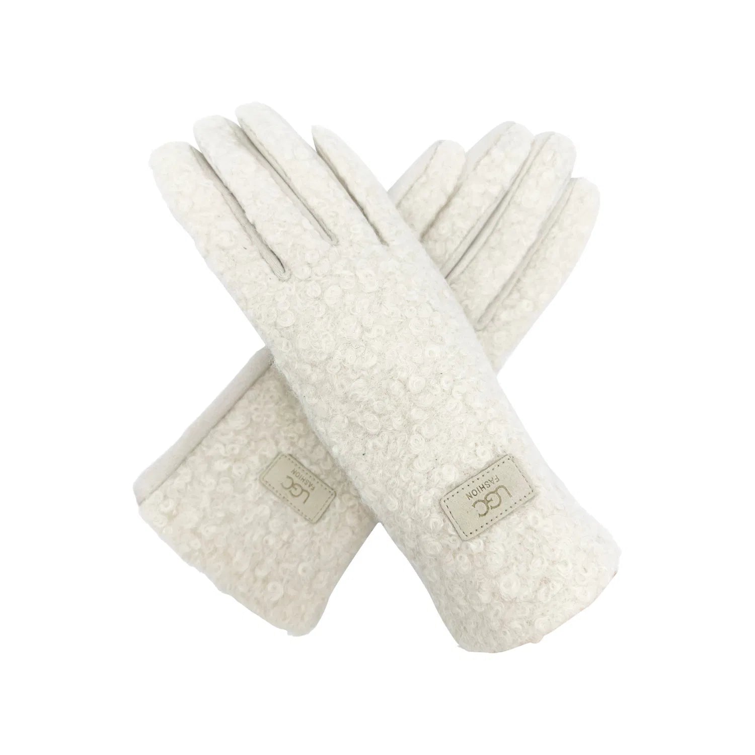 Women Soft Cosy Plain Grassy Patterned Fleece Thermal Lined Touch Screen Fashion Gloves