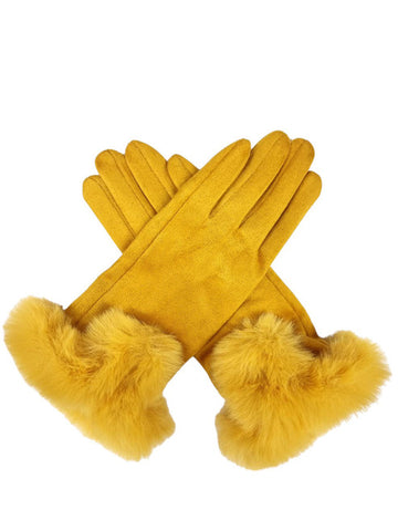 Ladies Women Winter Gloves Touch Screen Fleece Suede Warm Soft Fur Lined Thermal Gloves