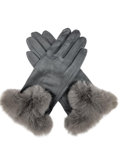 Ladies Women Winter Gloves Touch Screen Fleece Suede Warm Soft Fur Lined Thermal Gloves