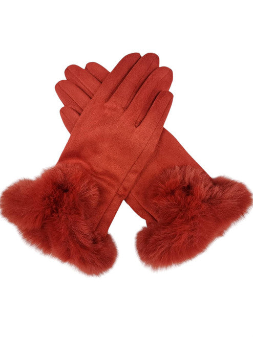 Ladies Women Winter Gloves Touch Screen Fleece Suede Warm Soft Fur Lined Thermal Gloves