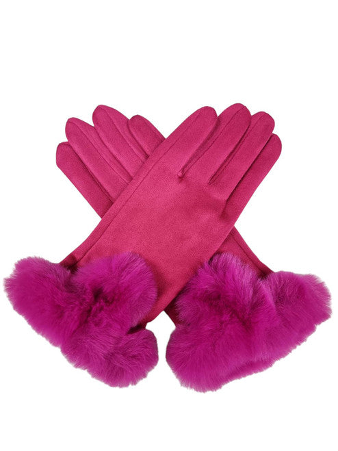 Ladies Women Winter Gloves Touch Screen Fleece Suede Warm Soft Fur Lined Thermal Gloves