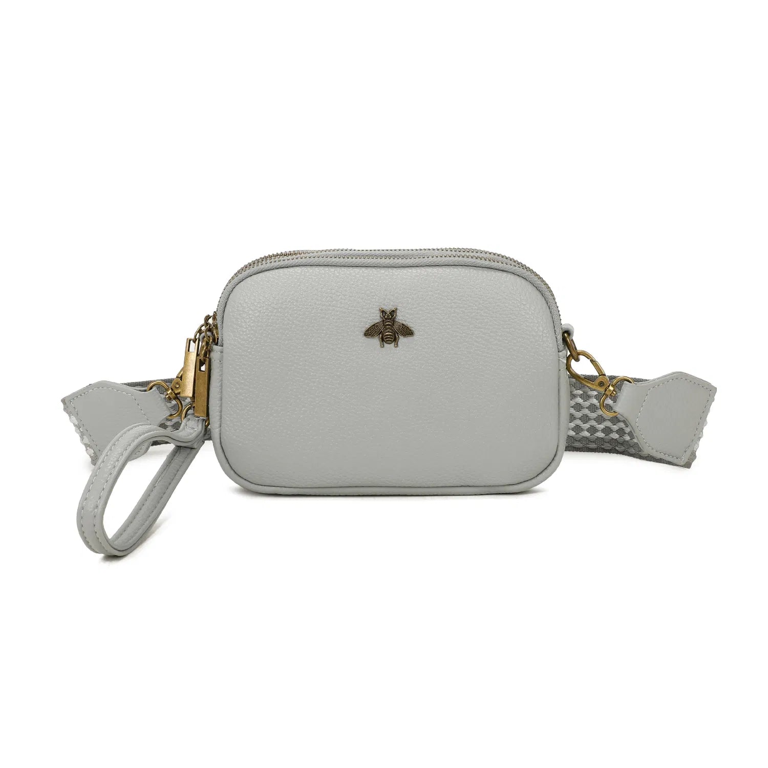 Women's Bee Crossbody Bag Messenger Triple Zipped compartments Canvas Shoulder Strap Bag