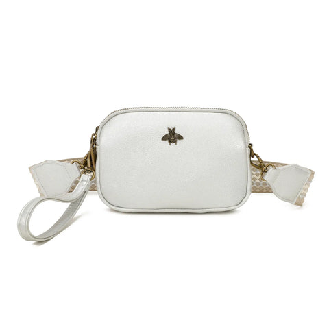 Women's Bee Crossbody Bag Messenger Triple Zipped compartments Canvas Shoulder Strap Bag