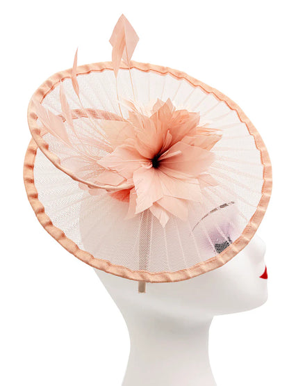 Women's Fascinator Headband Clip Circular Brim Round Hat Fascinator Weddings Ladies Races Royal Ascot Hatinator