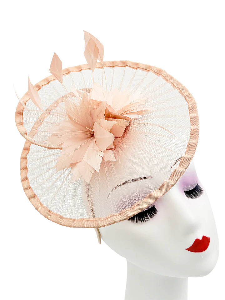 Women's Fascinator Headband Clip Circular Brim Round Hat Fascinator Weddings Ladies Races Royal Ascot Hatinator