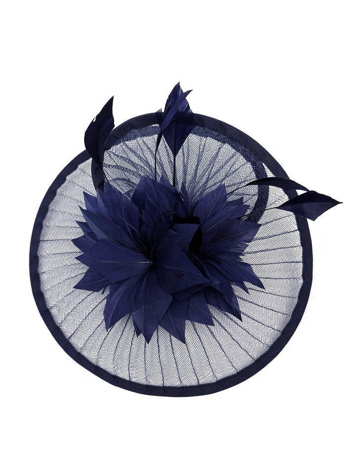 Women's Fascinator Headband Clip Circular Brim Round Hat Fascinator Weddings Ladies Races Royal Ascot Hatinator