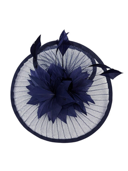 Women's Fascinator Headband Clip Circular Brim Round Hat Fascinator Weddings Ladies Races Royal Ascot Hatinator