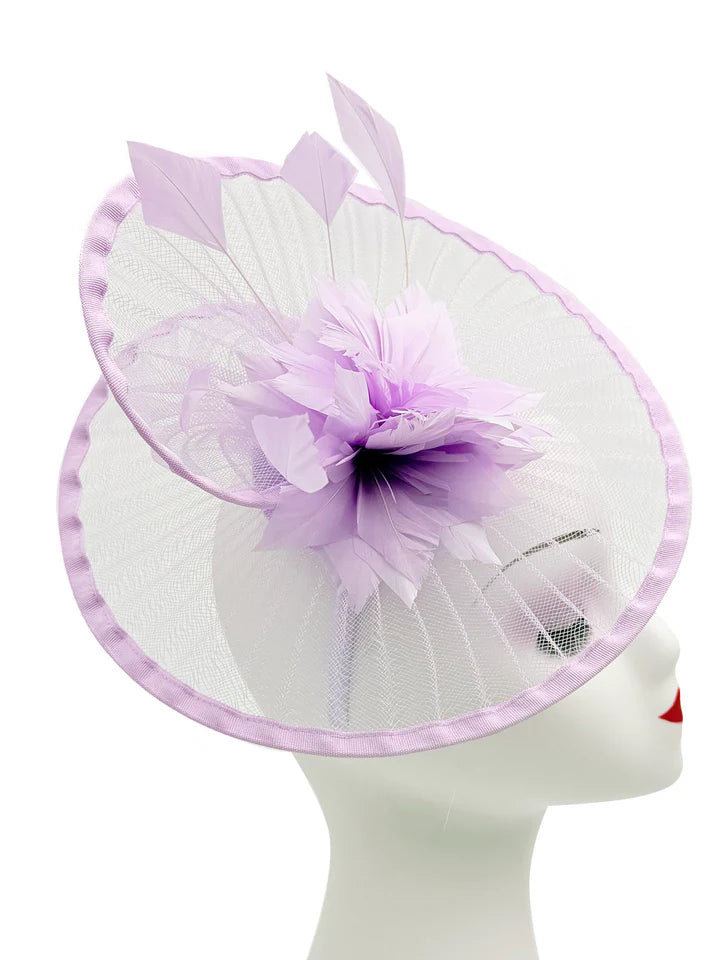 Women's Fascinator Headband Clip Circular Brim Round Hat Fascinator Weddings Ladies Races Royal Ascot Hatinator