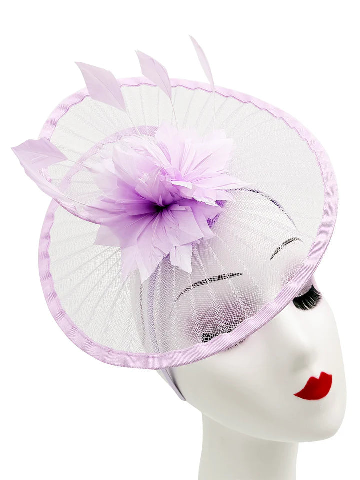 Women's Fascinator Headband Clip Circular Brim Round Hat Fascinator Weddings Ladies Races Royal Ascot Hatinator