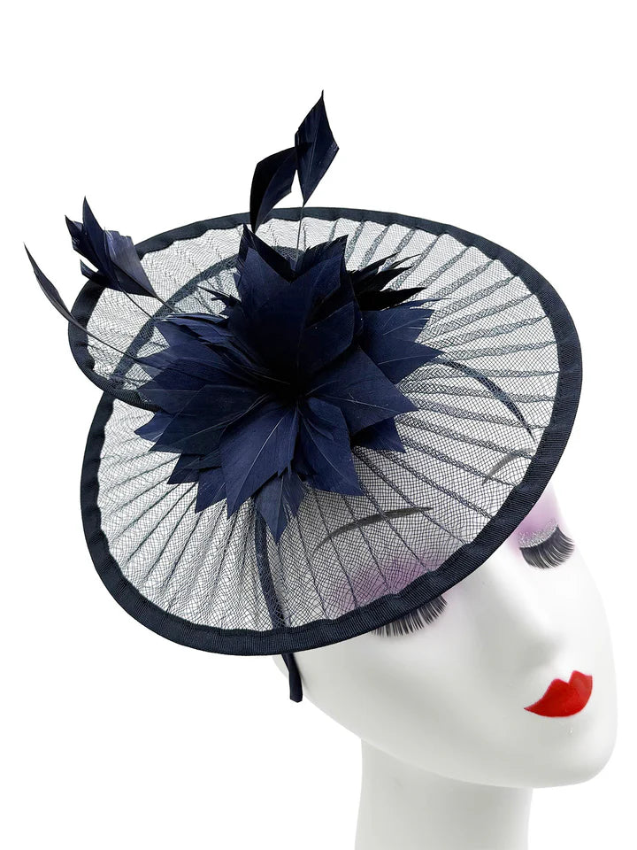 Women's Fascinator Headband Clip Circular Brim Round Hat Fascinator Weddings Ladies Races Royal Ascot Hatinator