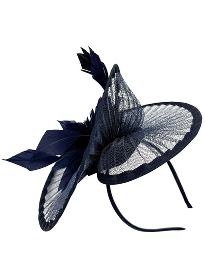 Women's Fascinator Headband Clip Circular Brim Round Hat Fascinator Weddings Ladies Races Royal Ascot Hatinator