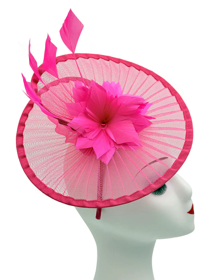 Women's Fascinator Headband Clip Circular Brim Round Hat Fascinator Weddings Ladies Races Royal Ascot Hatinator