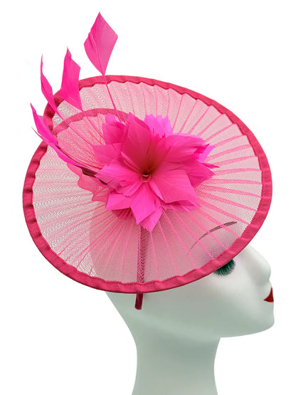 Women's Fascinator Headband Clip Circular Brim Round Hat Fascinator Weddings Ladies Races Royal Ascot Hatinator