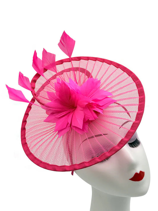 Women's Fascinator Headband Clip Circular Brim Round Hat Fascinator Weddings Ladies Races Royal Ascot Hatinator