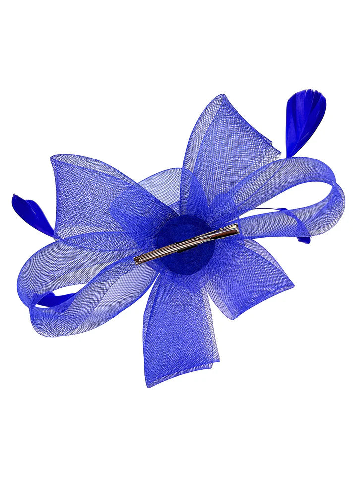 Women's Feather Looped Mesh Net Fascinator Headband Clip Alice Band Ladies Day Wedding Hat Royal Ascot