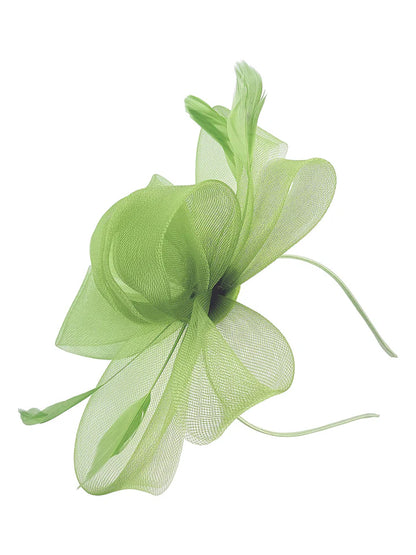 Women's Feather Looped Mesh Net Fascinator Headband Clip Alice Band Ladies Day Wedding Hat Royal Ascot