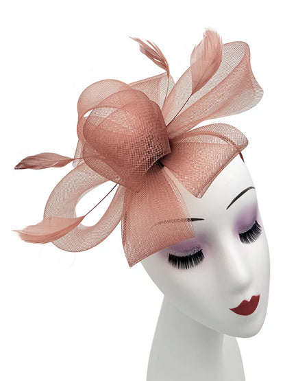 Women's Feather Looped Mesh Net Fascinator Headband Clip Alice Band Ladies Day Wedding Hat Royal Ascot