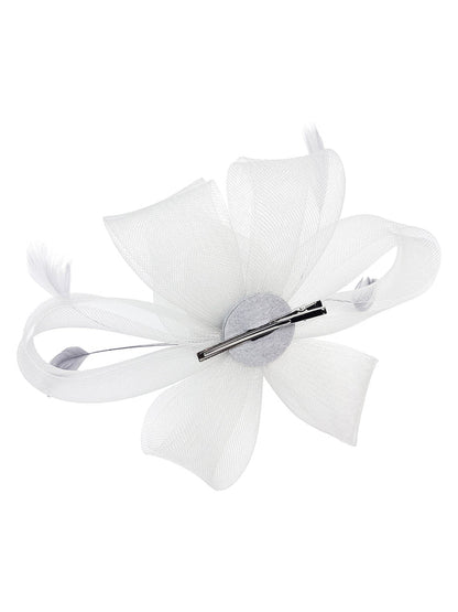 Women's Feather Looped Mesh Net Fascinator Headband Clip Alice Band Ladies Day Wedding Hat Royal Ascot