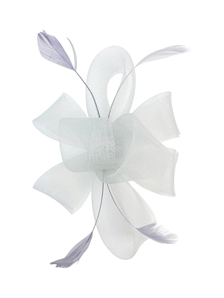 Women's Feather Looped Mesh Net Fascinator Headband Clip Alice Band Ladies Day Wedding Hat Royal Ascot